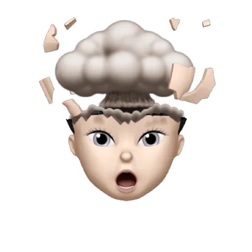 emoji, drum, anak, ledakan otak tersenyum, animoji girl brain explosion