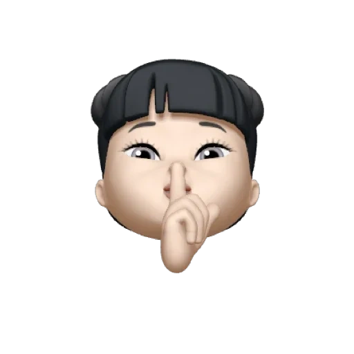 the face, asian, the little girl, the people, der apfel von memoji