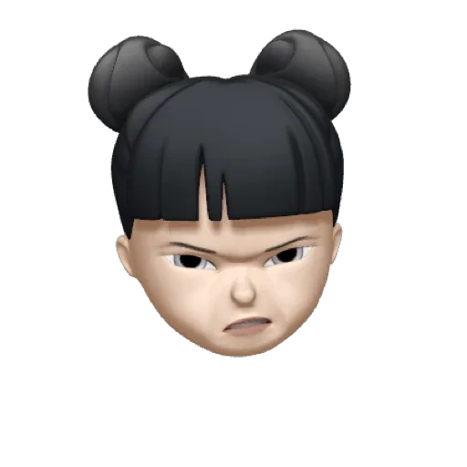 азиат, человек, мемоджи челкой, анимоджи девушка, memoji animoji girl фоном эстетики