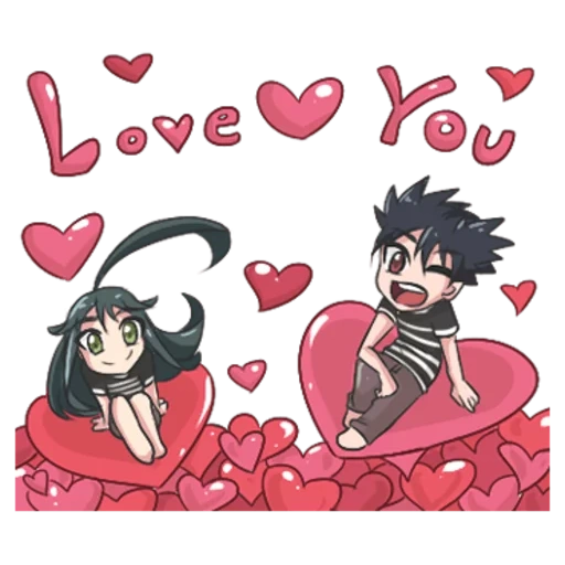 chibi steam, anime couples, lily marigold jun, love is love is one heart of two two people sharing one heart