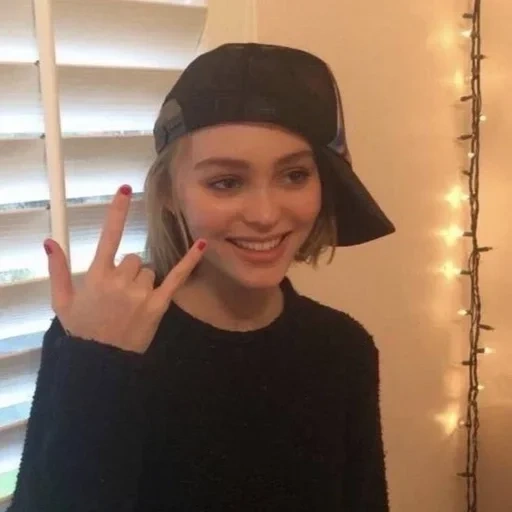 jovem, mulher, a beleza da garota, lily rose depp selfie, lily-rose melody depp