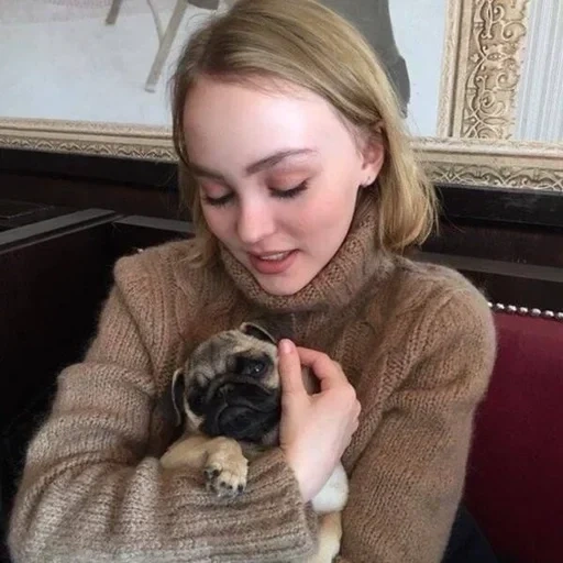 humano, jovem, seja você mesmo, animais de estimação, lily-rose melody depp