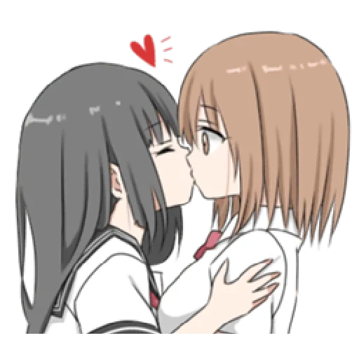 yuri, bild, yuri tian, yuri anime, yuri kuss