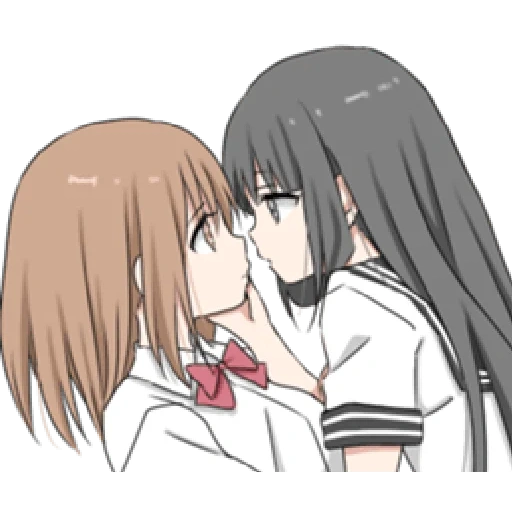 image, anime yuri, yuri baiser, baiser, anime arta yuri