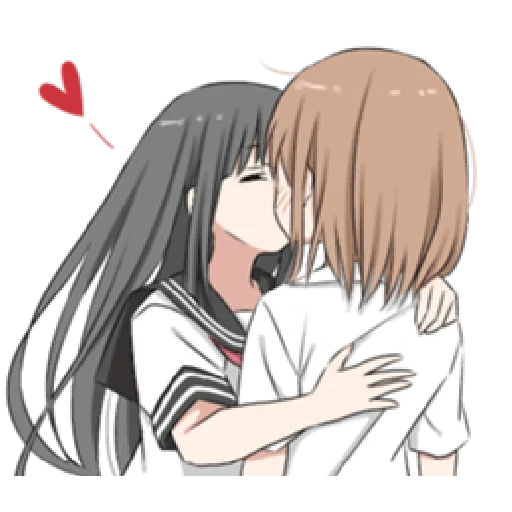 alta yuri, anime di yuri, bacio di yuri, kiss of anime, anime art yuri