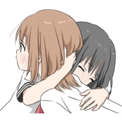 figura, animación yuri, imagen de animación, abraza la animación, abrazo de arte de animación