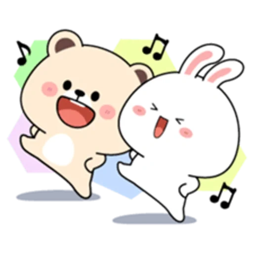 lovely, cute drawings, kawaii drawings, cute kawaii drawings, tuagom puffy bear and rabbit