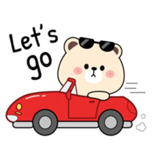 clipart, automobile, snip the machine, cute drawings, the bear is driving a car