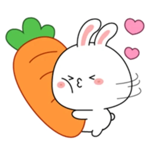 зайка, милый кролик, кавайные зайчики, милые рисунки кроликов, кролики рисунки милые морковью
