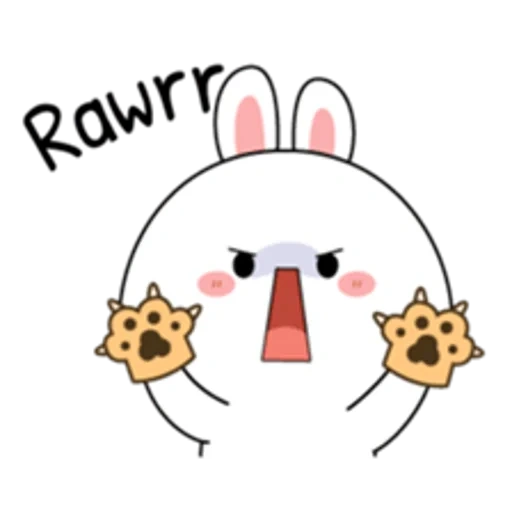 kawaii, rabbit, the drawings are cute, kawaii stickers, rabbit with a white background