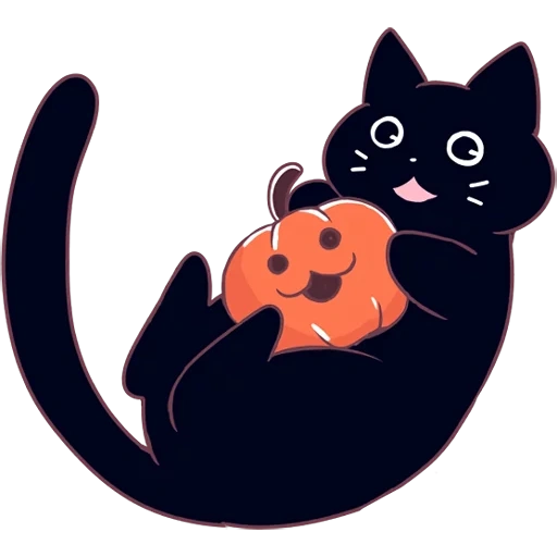 хэллоуин кошка, cat black, кот хэллоуин, счастливый котик, стикеры вк хэллоуин кот