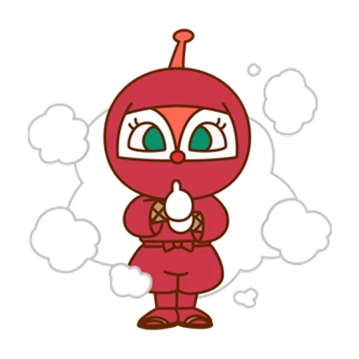 animation, people, character, red robot, bread superman dokinchan