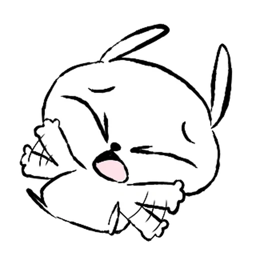 hase, ein spielzeug, verwöhntes kaninchen, kaninchen ist eine süße zeichnung, japanische emoticons kaninchen