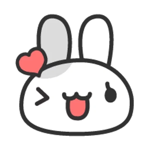 clipart, white rabbit, white hare, emoji bunny