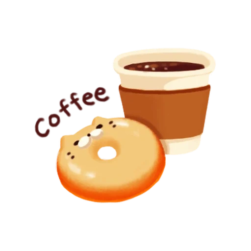donat kedai kopi, mug donat lucu, mokap donat kopi, poster donut of coffee, vektor espresso kopi
