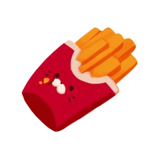 giocattolo, belle patatine fritte, faccino di patatine fritte, sposta il vaso di patatine fritte, giocattolo antistress rosso