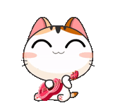 gatinho, gato fofo, meow animated, selo japonês