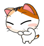 meow animated, котята японские, японская кошечка, наклейки японские котики