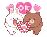 hug, kelinci beruang kecil, line friends, brown friends, kelinci beruang korea