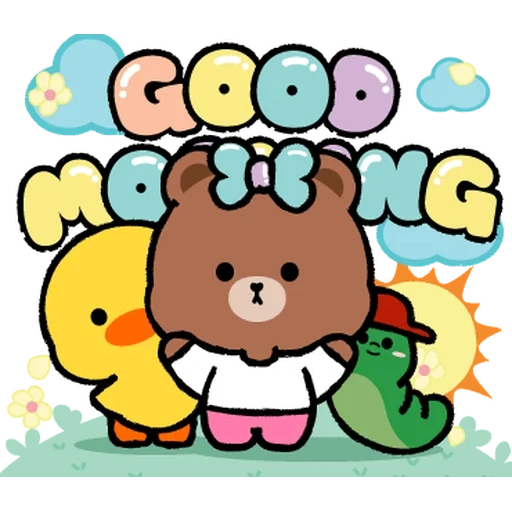 clipart, rilalakum, line friends, brown friends, line friends characters