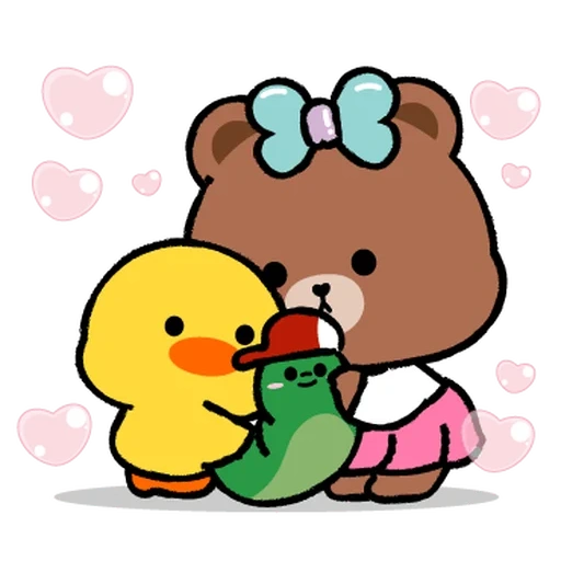 clipart, the bear is cute, the drawings are cute, bear is sweet, mishka line frends brown