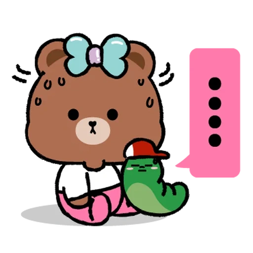 sebuah mainan, garis frends, line friends, gambarnya lucu, milk mocha bear