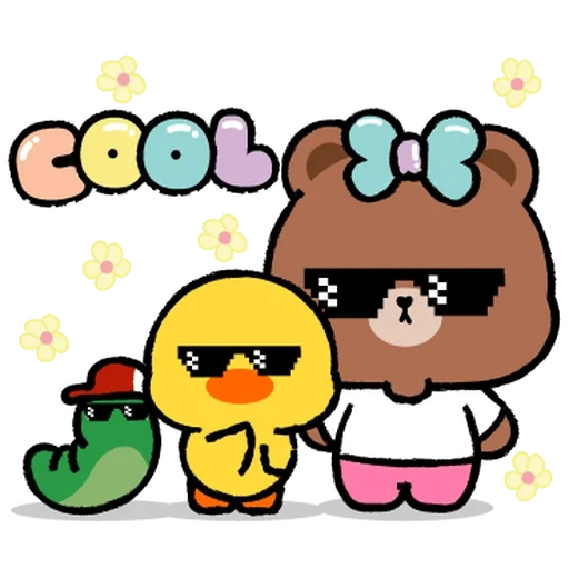 clipart, frends de linha, amigos de linha, cacau é o ponto de caráter, personagens de amigos kakao