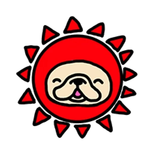 cão, ícone leão, sol mascote, sol chinês, ícone biológico do estágio de esporos