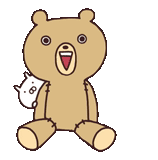 a toy, bear profile, cartoon bears, the bear is plush, the plush bear is cartoony