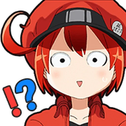 a heroína do anime, memes sobre weifa, personagens de anime, hataraku saibou, memes de hataraku saibou