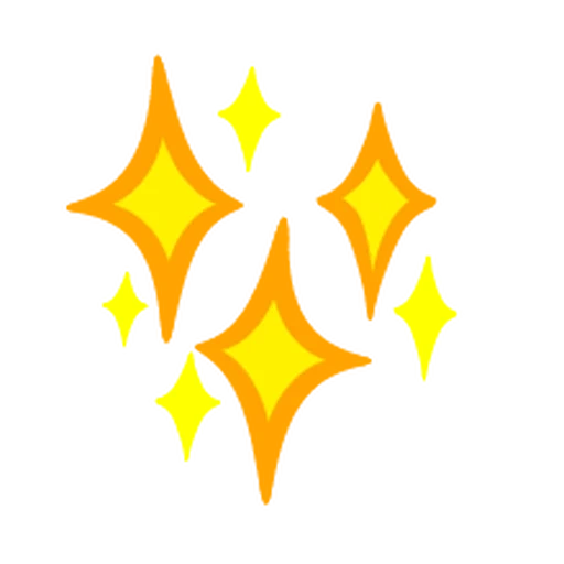 emoji sparks, the star is yellow, emoji star, emoji sparkles, emoji stars