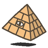 la piramide, icona della piramide, modello piramidale, piramide su sfondo bianco, puzzle della piramide