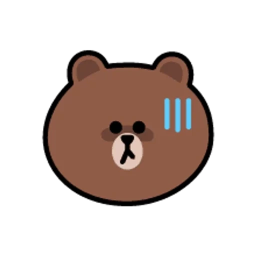 oso, amigos de la línea brown, líneas marrones del oso, line friends marrón, bear marrón triste