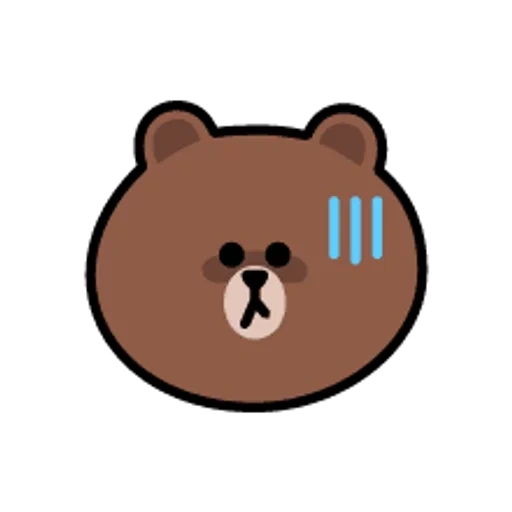 bear, brown line friend, bear brown lines, line friends brown, bear brown sadness