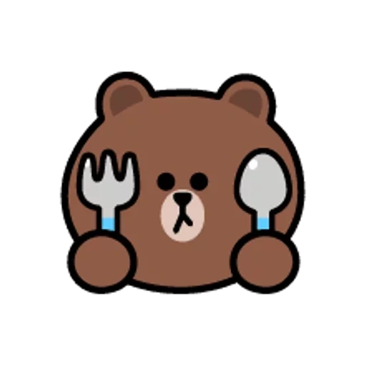 line friends, oso lindo, amigos de la línea brown, líneas marrones del oso, bear brown amigo