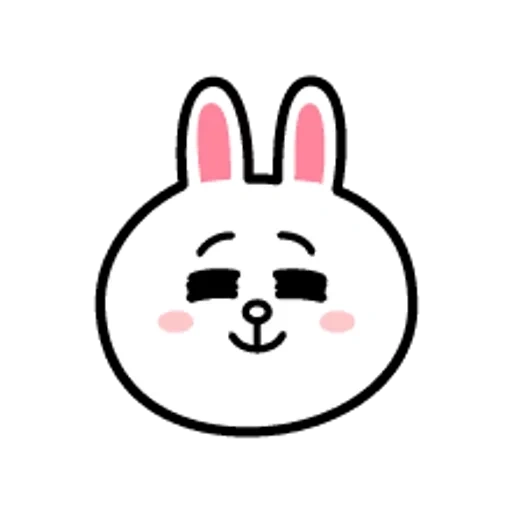 line friends, line friends rabbit, line friends cony, wajah tersenyum korea, pola lucu kelinci
