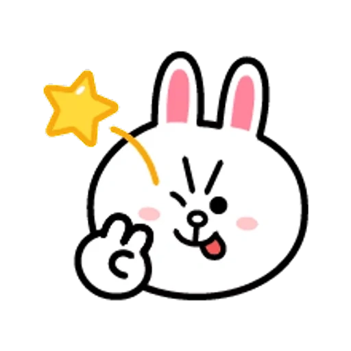 belat, kelinci yang lucu, wajah tersenyum korea, line friends rabbit, line friends cony