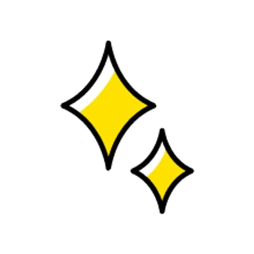 symbole, emoji, étoile jaune, icône vectorielle, emoji scintillante