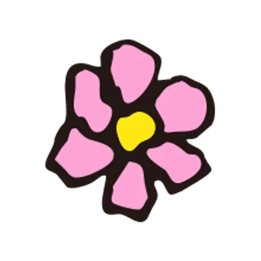 bunga kecil, ikon bunga, bunga vektor, lencana bunga sakura, pola bunga sakura
