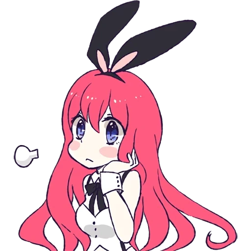 rabbit-rabbit, rabbit girl, i personaggi degli anime, piccola volpe carina prugna, bella bambina