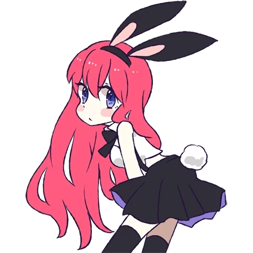 blush, blush emoji, rabbit girl, emoji per discord, piccola volpe carina prugna