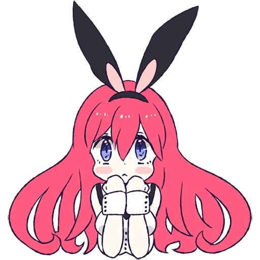 the rabbit, rabbit girl, anime charaktere, süße kleine fuchs pflaumenblüte