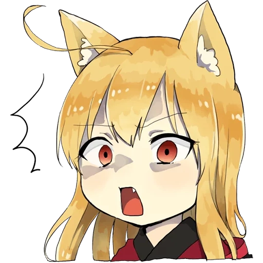 chibi, anime kitsune, kitsun de anime, little fox kitsune, a raposa é um desenho fofo