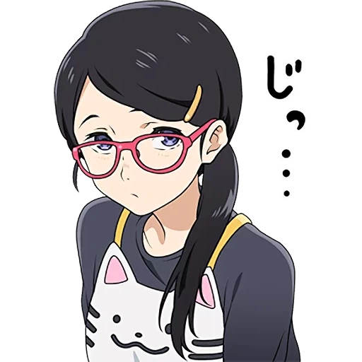 figure, lunettes animées, personnages d'anime, formes sonores d'ueno