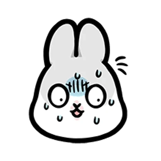 funny, rabbit, kawai sticker, rabbit pattern