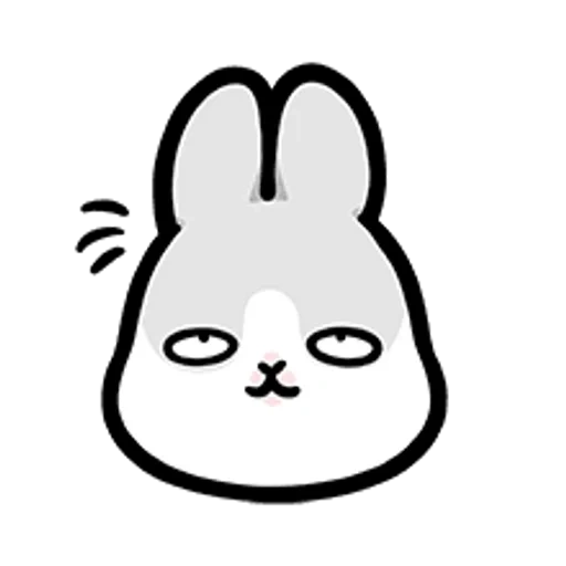 lapin, lapin machiko, le lapin est noir, icône de lapin, croquis de lapin