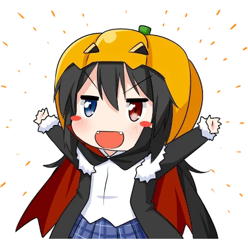 anime, halloween, seni animasi, gambar anime, rizawa chibi