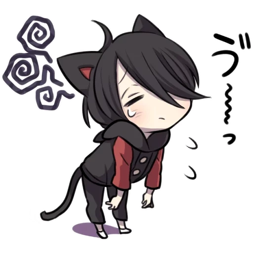 chibi, kun uchiko, noko akabi, black kitten