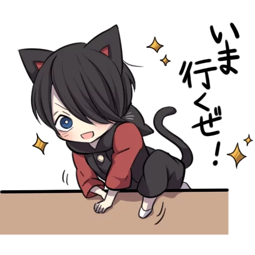 chibi, akabi maso, chibi uchiko, black kitten