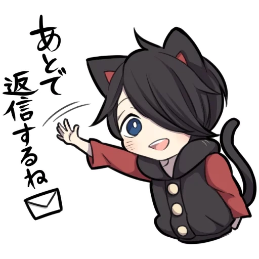 chibi yato, sin chibi, gatito negro, personajes de anime
